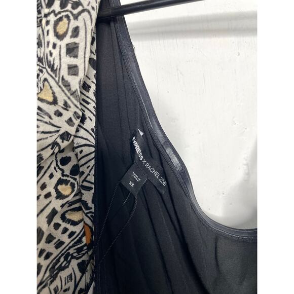 NEW Express X Rachel Zoe Butterfly One Shoulder Dress SIze XS Black White - Picture 4 of 10
